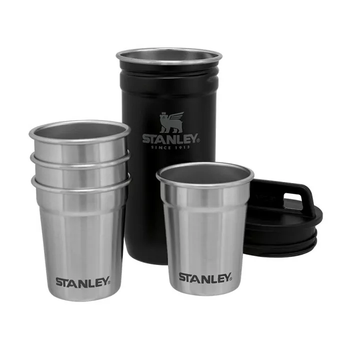 Набор Stanley Adventure Combo Matte Black: фляга та 4 рюмки  