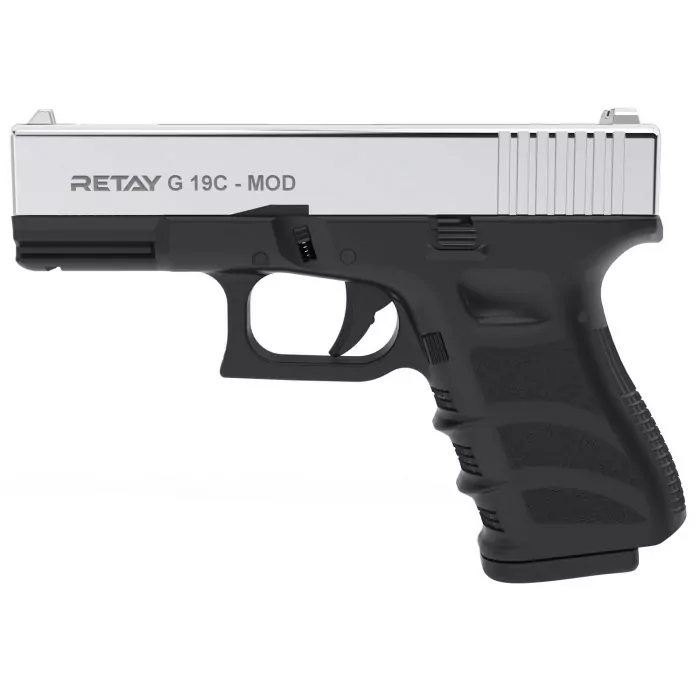 Пистолет стартовый Retay G 19C 9мм nickel (X614209N) 