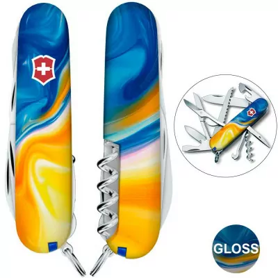 Складной нож Victorinox HUNTSMAN UKRAINE Желто-синие краски