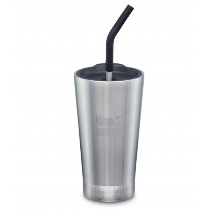 Термостакан тамблер с соломинкой Klean Kanteen Insulated Tumbler Brushed Stainless 473 мл 