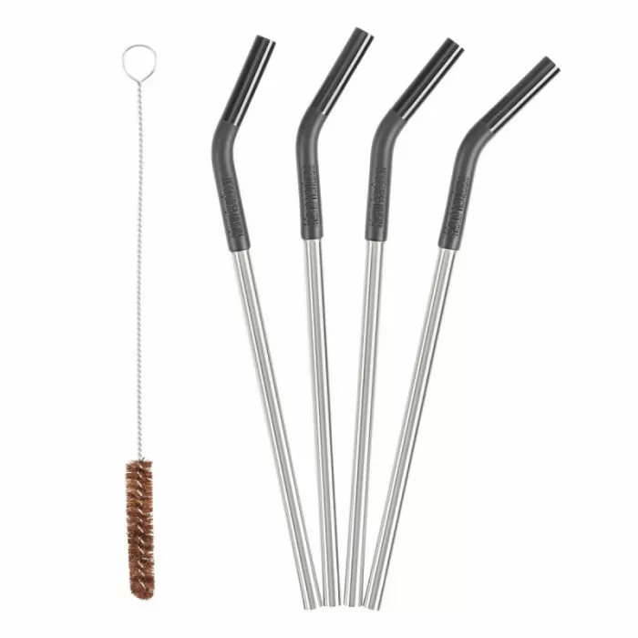 Набор стальных трубочек Klean Kanteen 5 Piece Straw Set Black  