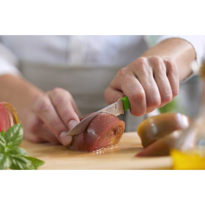 Нож кухонный Opinel №313 Serrated, зеленый  