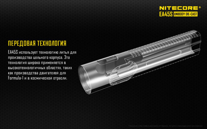 Карманный фонарь Nitecore EA45S, 1000 люмен  