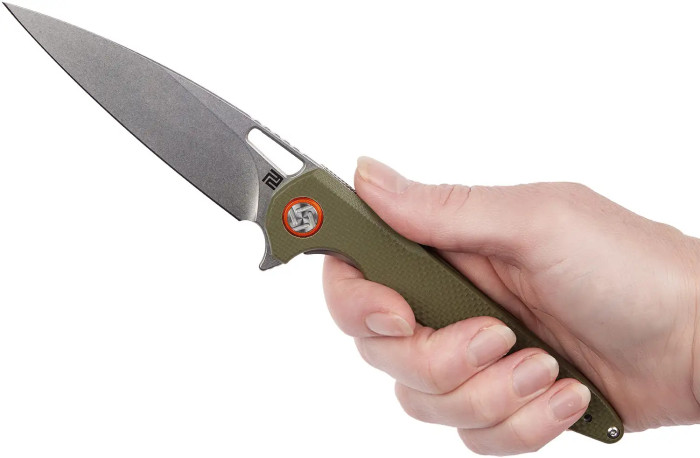 Нож Artisan Archaeo G-10, D2 green  