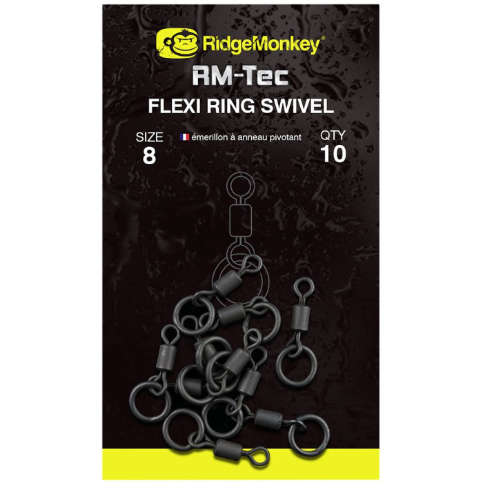 Вертлюжок RidgeMonkey RM-Tec Flexi Ring Swivel #8 (10 шт/уп)  