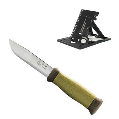 Нож Morakniv Outdoor 2000 Green, нерж.сталь + Multitool Fonarik 2020 акционный