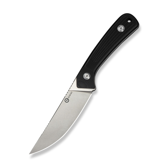Нож фиксированный туристический Civivi Carveth (9,1 см) AEB-L / G10 черный с чехлом  