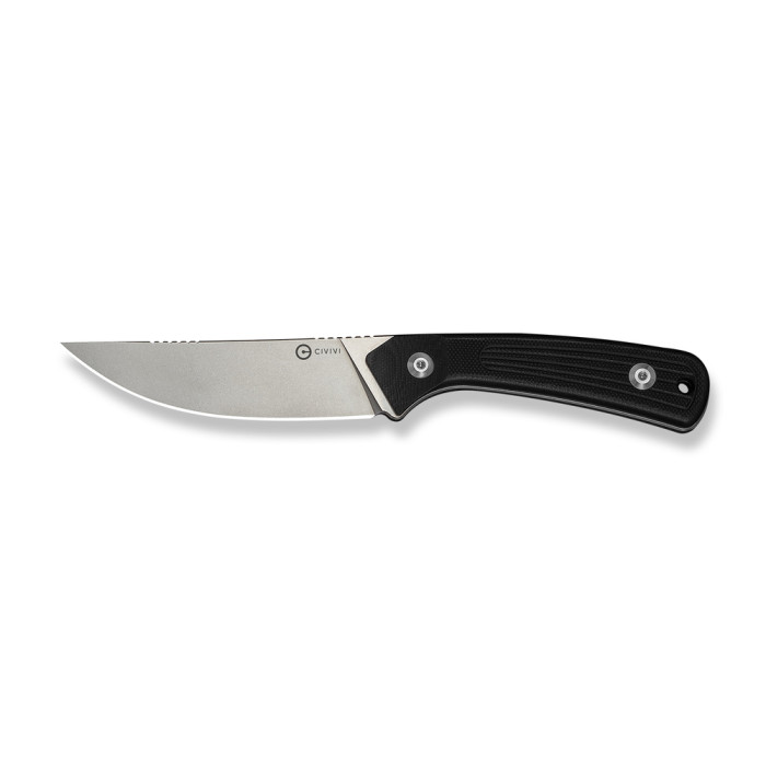 Нож фиксированный туристический Civivi Carveth (9,1 см) AEB-L / G10 черный с чехлом  