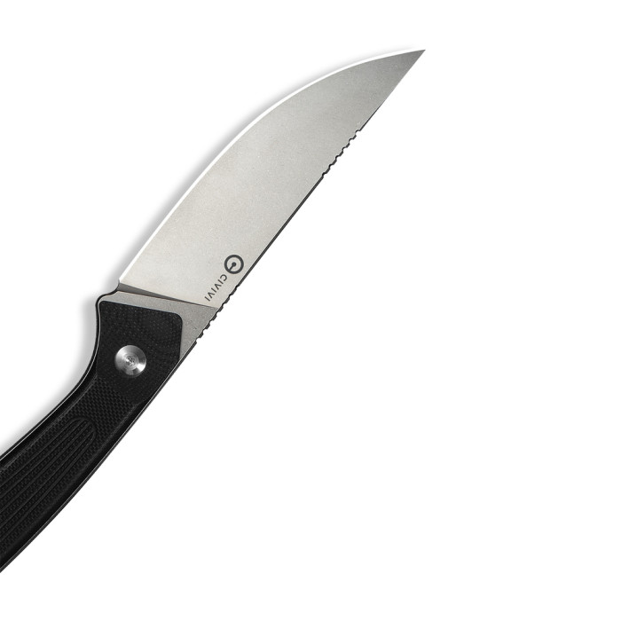 Нож фиксированный туристический Civivi Carveth (9,1 см) AEB-L / G10 черный с чехлом  