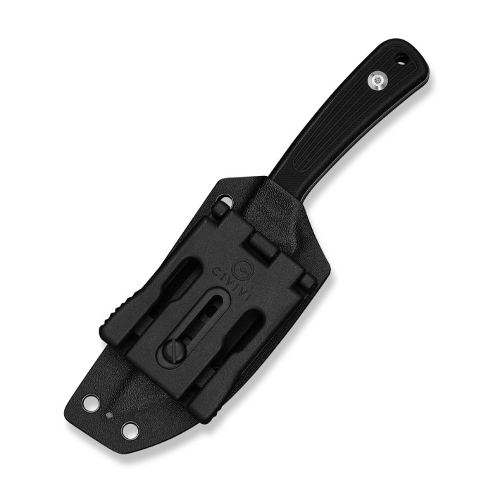 Нож фиксированный туристический Civivi Carveth (9,1 см) AEB-L / G10 черный с чехлом  