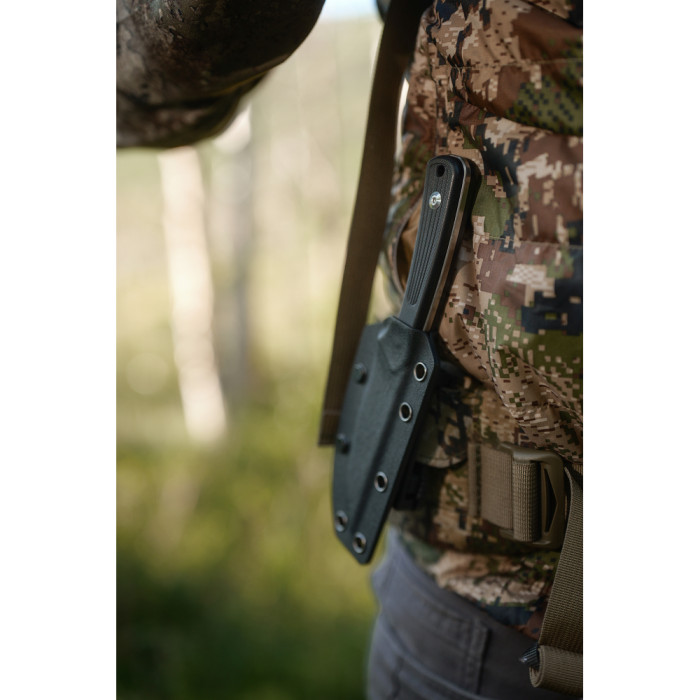 Нож фиксированный туристический Civivi Carveth (9,1 см) AEB-L / G10 черный с чехлом  