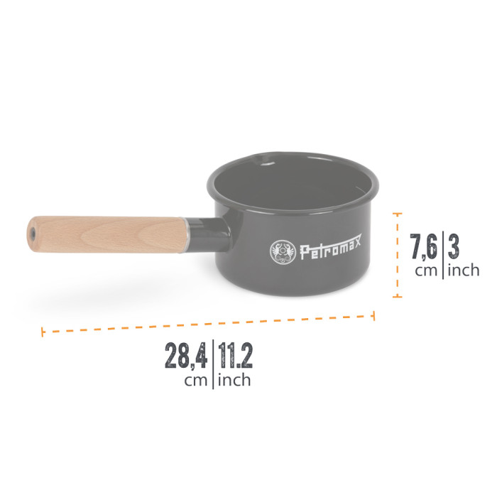 Ковш эмалированный Petromax Enamel Pan 0,5 л Черный  