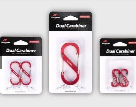 Карабин многофункциональный Naturehike S-type NH20GS004, 40 мм, 4 шт, красный  