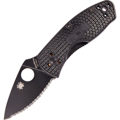 Нож Spyderco Ambitious FRN Black Blade, серрейтор (C148SBBK)