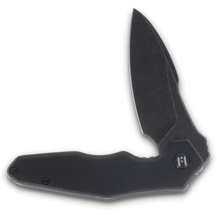 Нож Hightron Mini Ventura, D2, G10, черный, черный stonewash клинок  