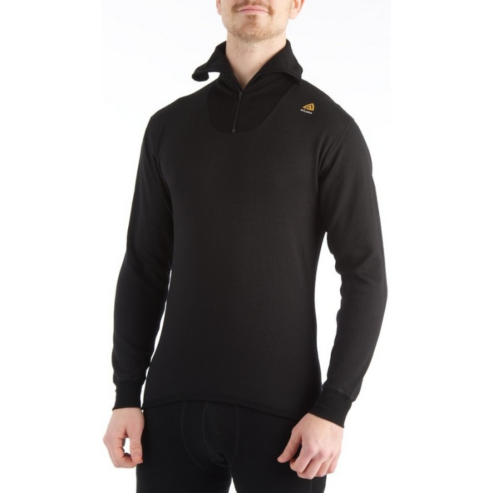 Термофутболка Aclima HotWool 230 gr Polo W/Zip Unisex Black, XS  
