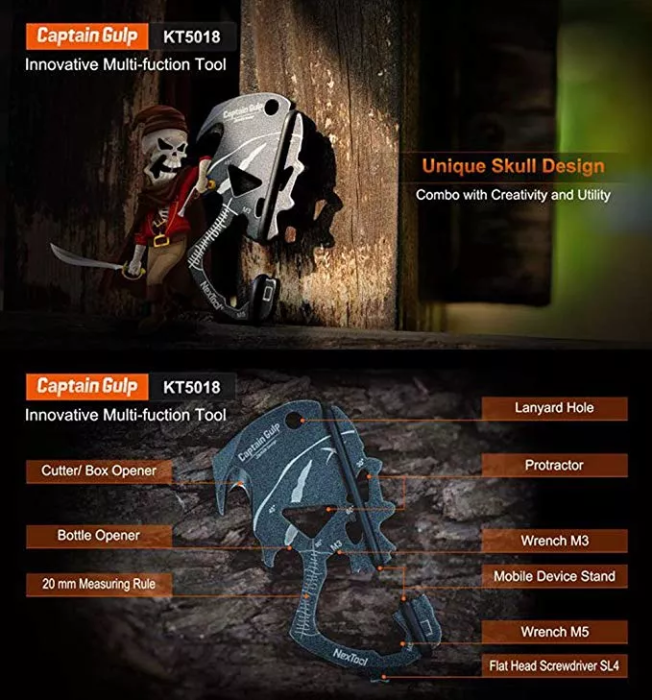 Мультитул NexTool KT5018 Captain Gulp (65мм, тефлон)  