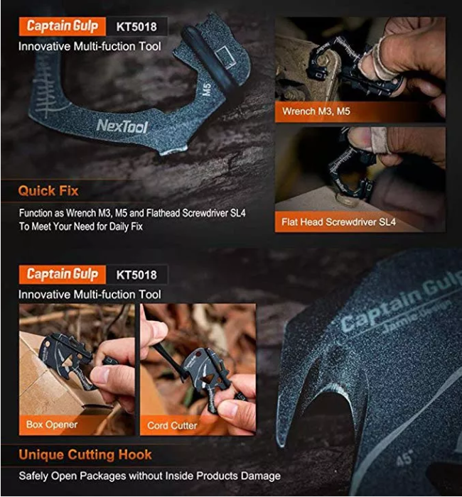 Мультитул NexTool KT5018 Captain Gulp (65мм, тефлон)  