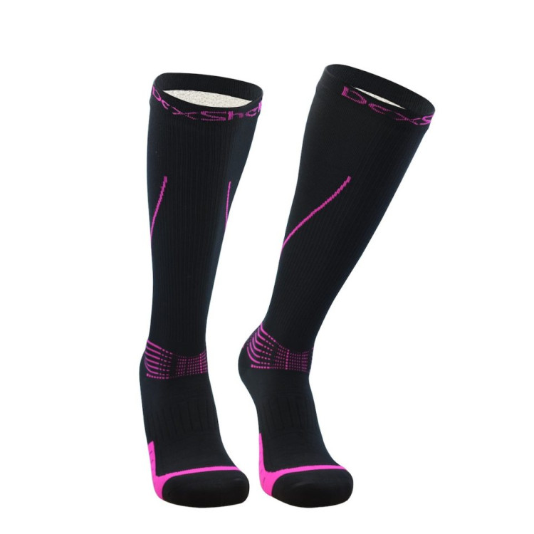 Водонепроницаемые носки Dexshell Mudder, черные с розовыми полосками, M 