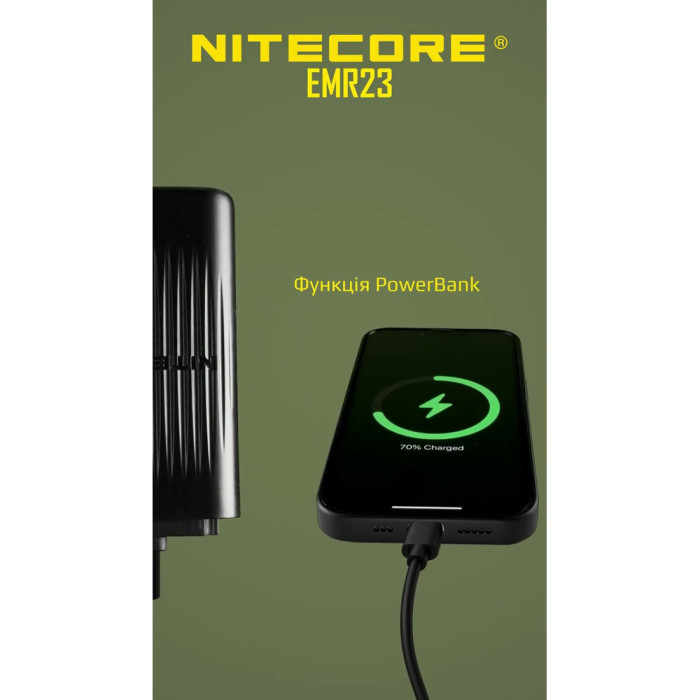 Фумигатор беспроводной, Power Bank Nitecore EMR23 (QC 3.0, 8000mAh)  
