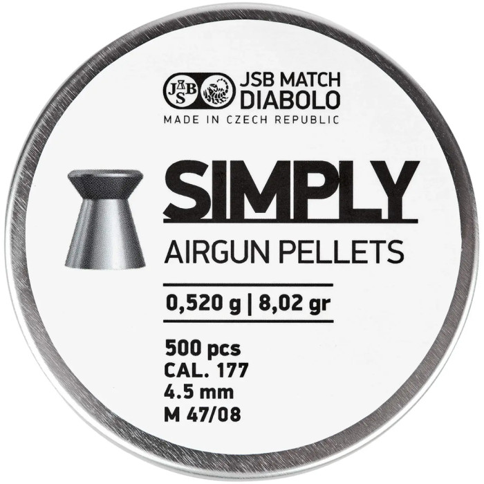 Пули пневматические JSB Diabolo Simply, 4,5 мм ,0.52 гр, 500 шт/уп  