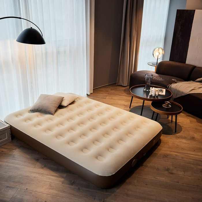 Матрас надувной  25 см двойной со встроенной помпой Naturehike CNH23DZ10001, светло-коричневый  