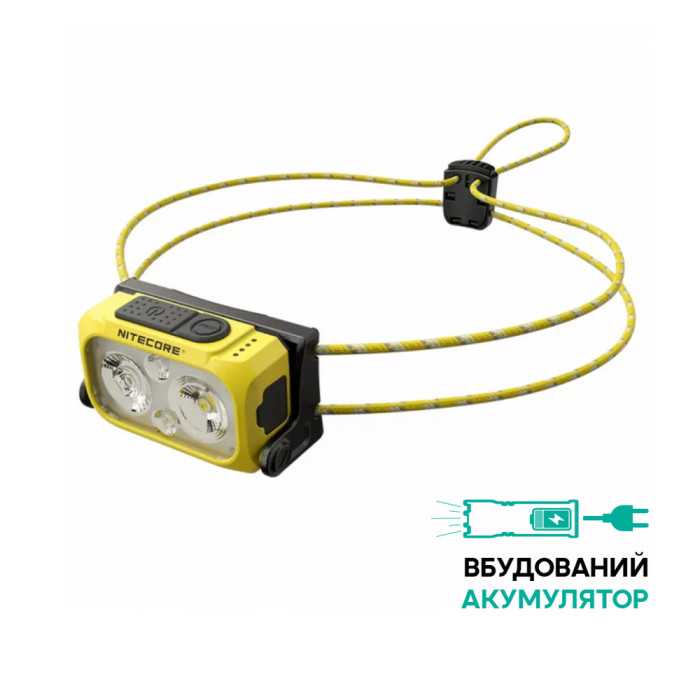 Фонарь налобный Nitecore NU21 (360 люмен, 8 режимов, USB-C), желтый