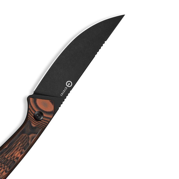 Нож фиксированный туристический Civivi Carveth (9,1 см) AEB-L / G10 оранжевый / черный с чехлом  