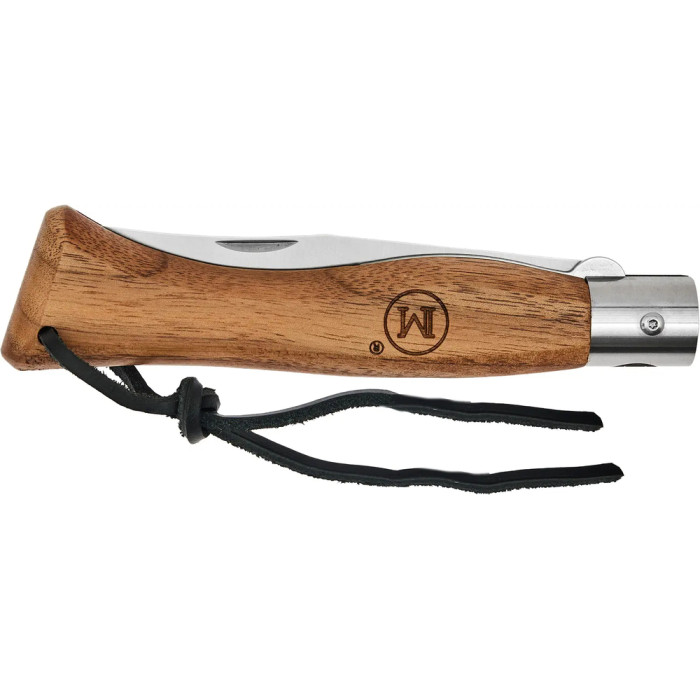 Нож Main Knives Italian line, dark walnut wood handle and PU loop brown  