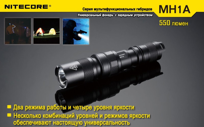 Карманный фонарь Nitecore MH1A, 550 люмен  