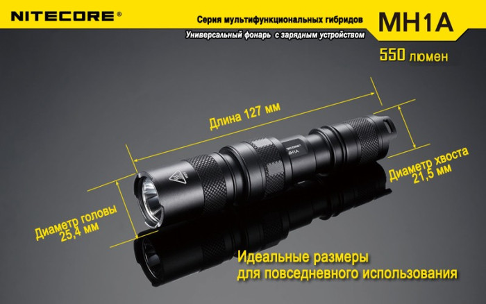 Карманный фонарь Nitecore MH1A, 550 люмен  