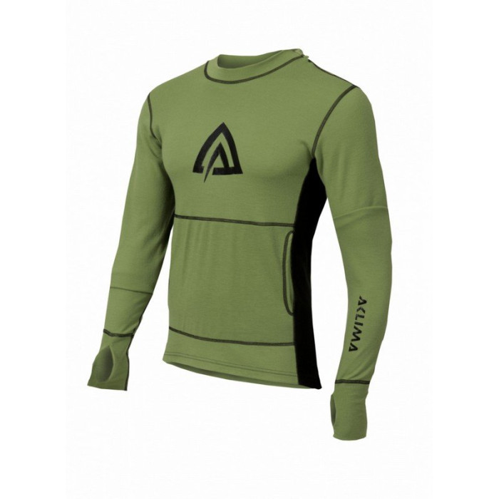 Худи мужское Aclima WarmWool Hood Sweater Man Forest Green/Black, M  