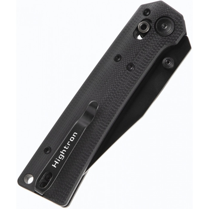 Нож Hightron Pathwright, 14C28N, G10, черный, черный клинок  