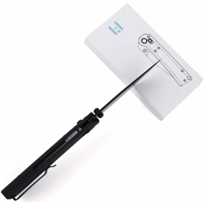 Нож Hightron Pathwright, 14C28N, G10, черный, черный клинок  