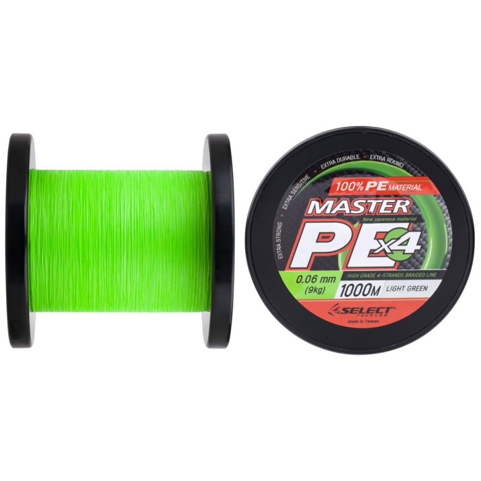 Шнур Select Master PE 1000m 0.06mm 9kg, салатовый  