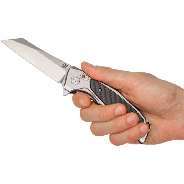 Нож Artisan Falcon SW, D2, Aluminium/CF silver  