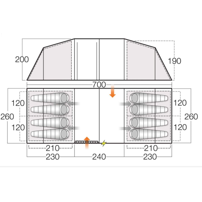 Палатка Vango Longleat II 800XL Herbal (TEQLONGLEH09TAS)  