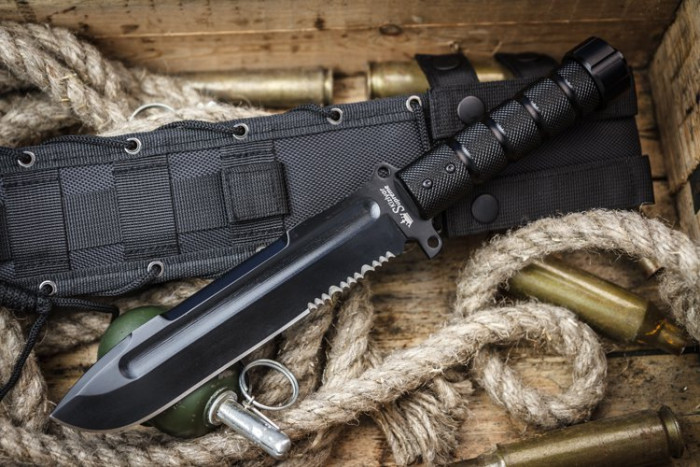 Нож Kizlyar Supreme Survivalist Z, сталь AUS8, Black Titanium  