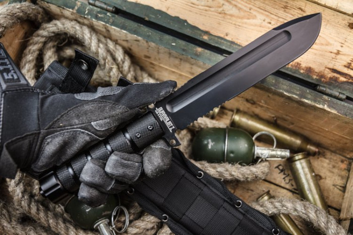 Нож Kizlyar Supreme Survivalist Z, сталь AUS8, Black Titanium  