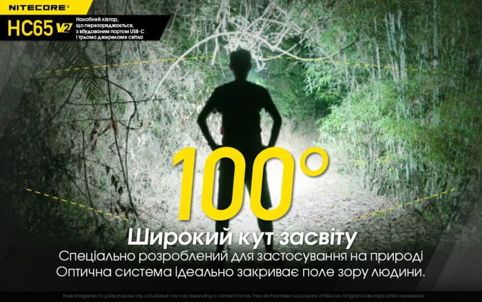 Фонарь налобный Nitecore HC65 V2 (Luminus LED + RED LED, 1750 люмен)  