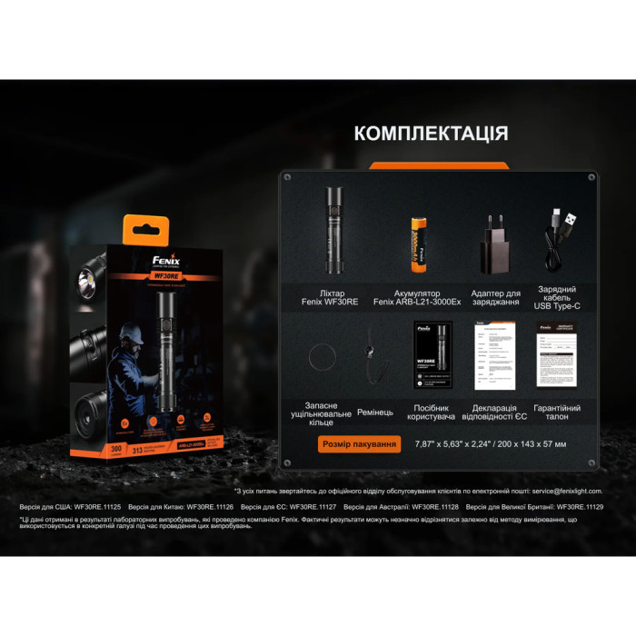 Фонарь ручной взрывобезопасный Fenix WF30RE Spark  