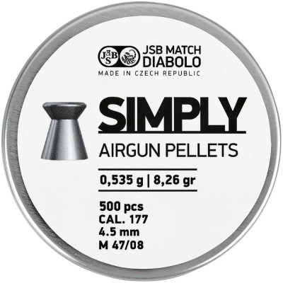 Пули пневматические JSB Diabolo Simply, 4,5 мм ,0.535 гр, 500 шт/уп