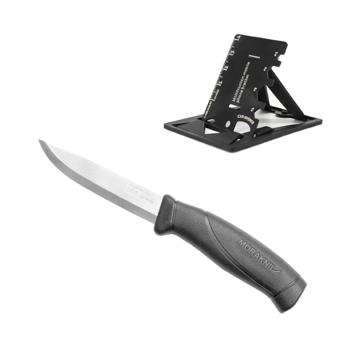 Нож Morakniv Companion Black, нерж. сталь + Multitool Fonarik 2020 акционный 