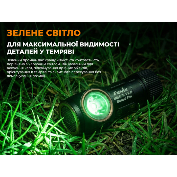 Тактический налобный фонарь Fenix ​​Scout Pro (HM50R V2.0) с красным и зеленым светом | Лимитированная серия  
