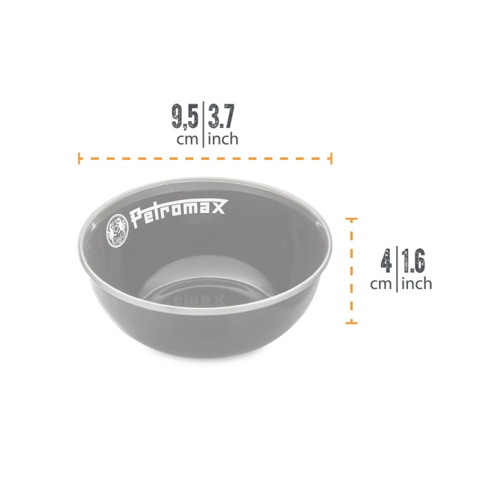 Набор мисок эмалированных Petromax Enamel Bowls 0,16 л Черный (2 шт)  