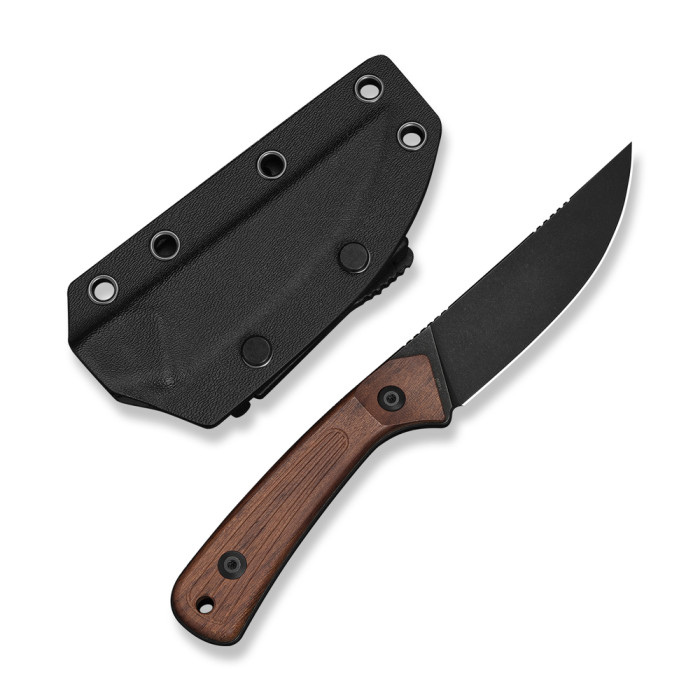 Нож фиксированный туристический Civivi Carveth (9,1 см) AEB-L / Wood дерево с чехлом  