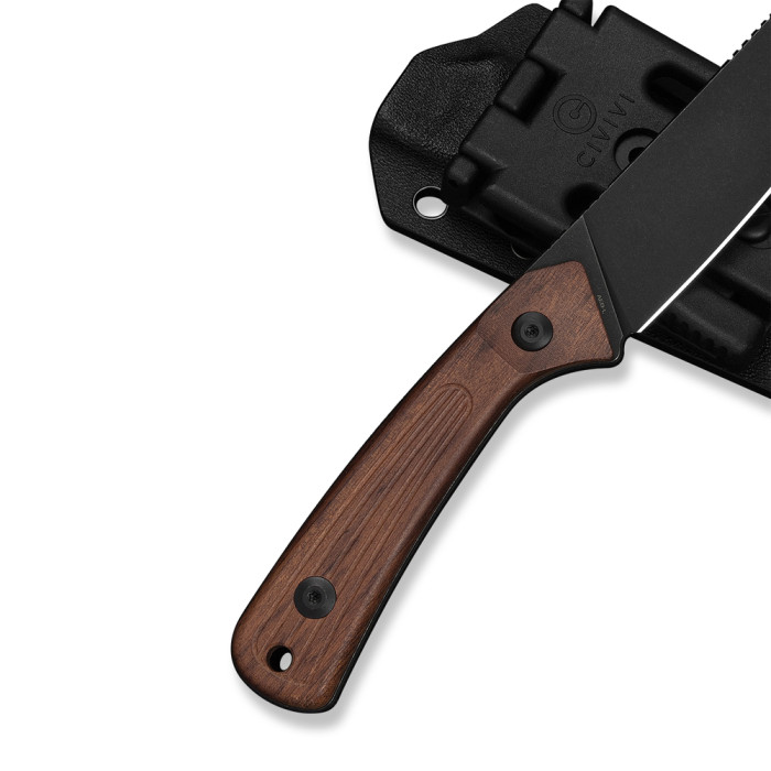 Нож фиксированный туристический Civivi Carveth (9,1 см) AEB-L / Wood дерево с чехлом  