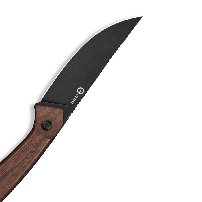 Нож фиксированный туристический Civivi Carveth (9,1 см) AEB-L / Wood дерево с чехлом  