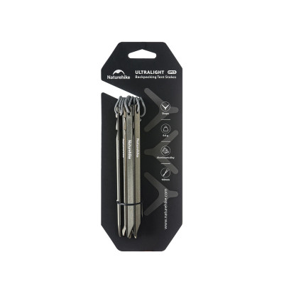 Колышки туристические облегченные Naturehike CNK2650PJ014, V-образные, 14 см, 6 шт, серый