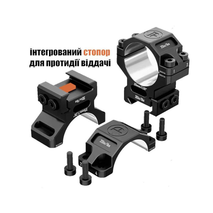 Кольца Discovery 6061 For Picatinny 35mm 1.26in DGPR2-35-1.26-61 (M240609)  